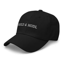 Load image into Gallery viewer, Bitcoin Build & Hodl Unstructured Hat| digital-mining-llc.myshopify.com