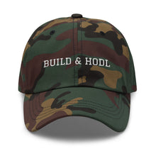 Load image into Gallery viewer, Bitcoin Build & Hodl Unstructured Hat| digital-mining-llc.myshopify.com