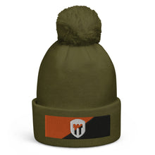 Load image into Gallery viewer, Bitcoin Citadel Flag Pom pom beanie| digital-mining-llc.myshopify.com