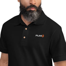 Load image into Gallery viewer, Bitcoin Plan B Embroidered Polo Shirt| digital-mining-llc.myshopify.com