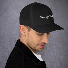 Load image into Gallery viewer, Sovereign Hodl'r Bitcoin Trucker Cap| digital-mining-llc.myshopify.com