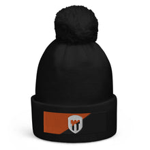 Load image into Gallery viewer, Bitcoin Citadel Flag Pom pom beanie| digital-mining-llc.myshopify.com