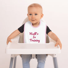 Load image into Gallery viewer, Hodl'r In Training Embroidered Baby Bib| digital-mining-llc.myshopify.com