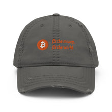 Load image into Gallery viewer, Fix the Money Bitcoin distressed Hat| digital-mining-llc.myshopify.com
