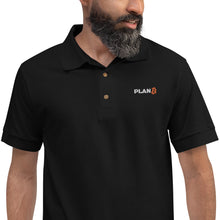 Load image into Gallery viewer, Bitcoin Plan B Embroidered Polo Shirt| digital-mining-llc.myshopify.com