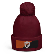 Load image into Gallery viewer, Bitcoin Citadel Flag Pom pom beanie| digital-mining-llc.myshopify.com