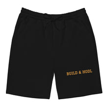 Load image into Gallery viewer, Bitcoin Build &amp; HODL Men&#39;s fleece shorts
