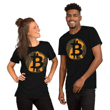 Load image into Gallery viewer, Follow the rabbit Bitcoin Short-Sleeve Unisex T-Shirt| digital-mining-llc.myshopify.com
