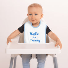 Cargar imagen en el visor de la galería, Hodl&#39;r In Training Embroidered Baby Bib| digital-mining-llc.myshopify.com
