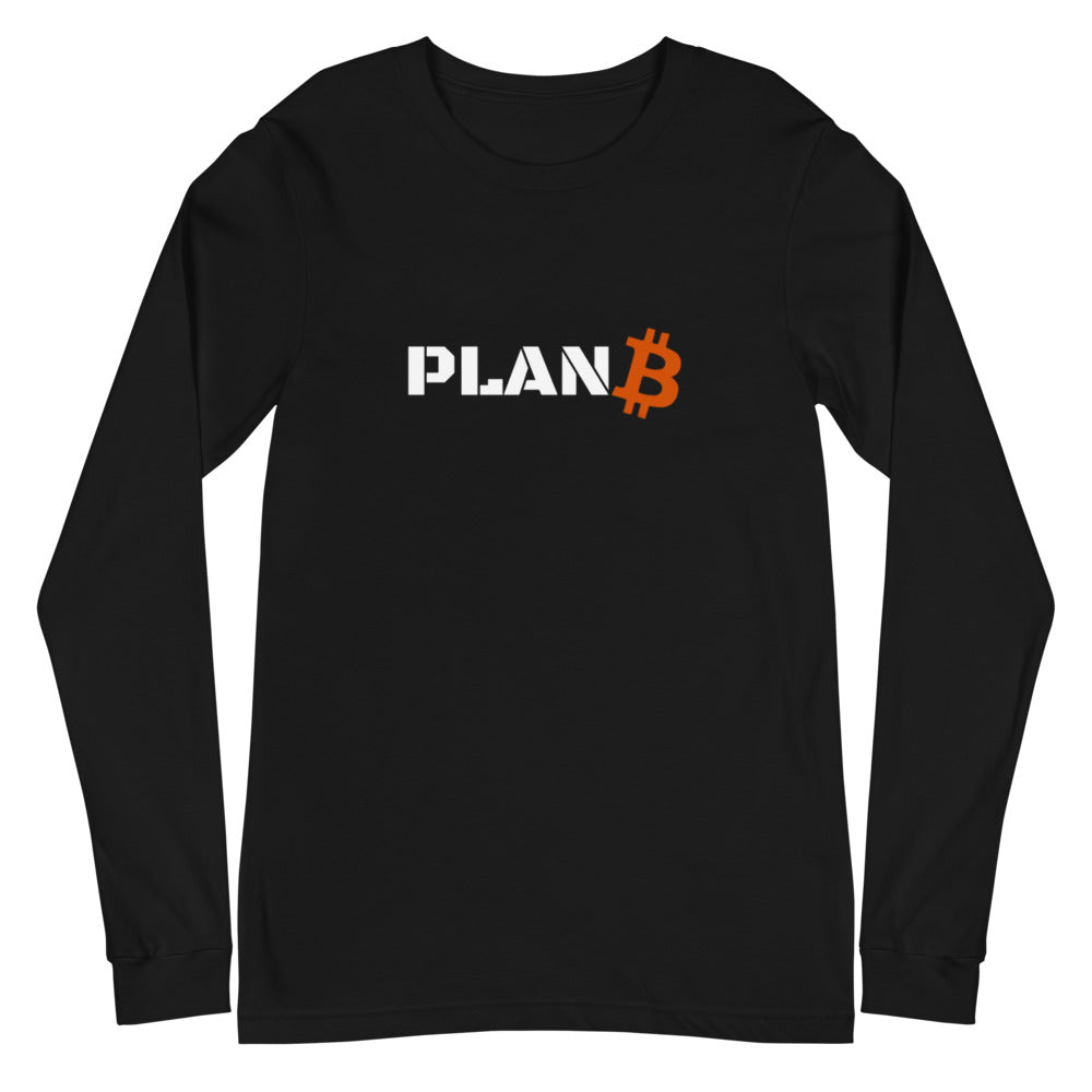 Bitcoin Plan B  Long Sleeve Tee| digital-mining-llc.myshopify.com