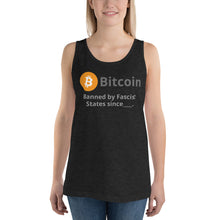 Load image into Gallery viewer, Bitcoin Banned by Tank Top| digital-mining-llc.myshopify.com
