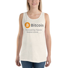 Load image into Gallery viewer, Bitcoin Banned by Tank Top| digital-mining-llc.myshopify.com
