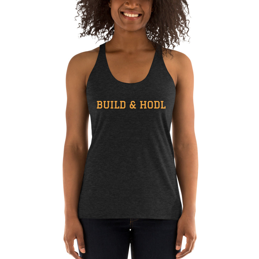 Bitcoin Build & HODL Women's Racerback Tank